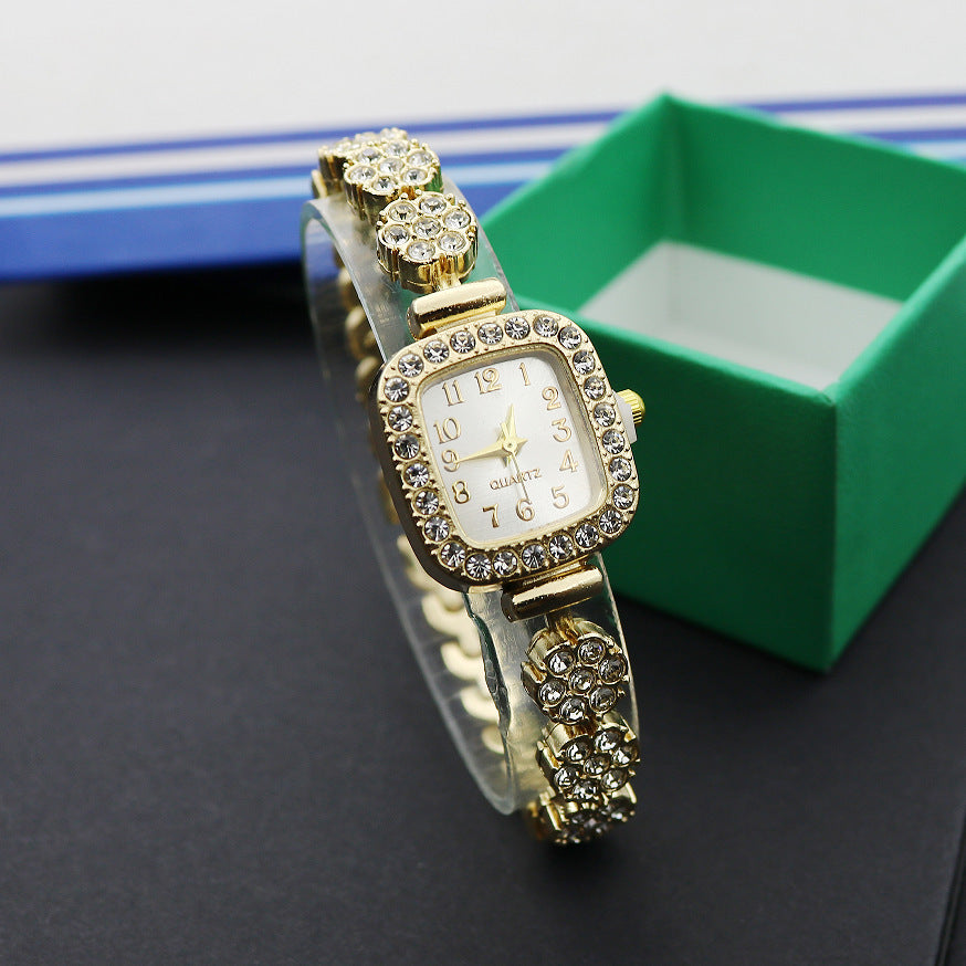 Special Interest Light Luxury Temperament And Fully-jewelled Square Fashion Watch